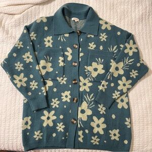 Roolee Collared Floral Cardigan